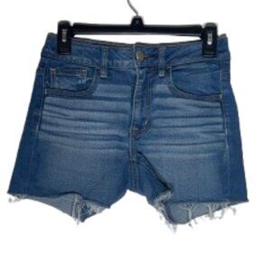 American Eagle Hi-Rise Shortie Denim Super Stretch Shorts Size 2